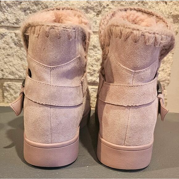 Blondo Women's Anna Boot, Stitch, Buckle, Pink Snow, Winter, Fur lined New Sz 8 - Picture 9 of 11